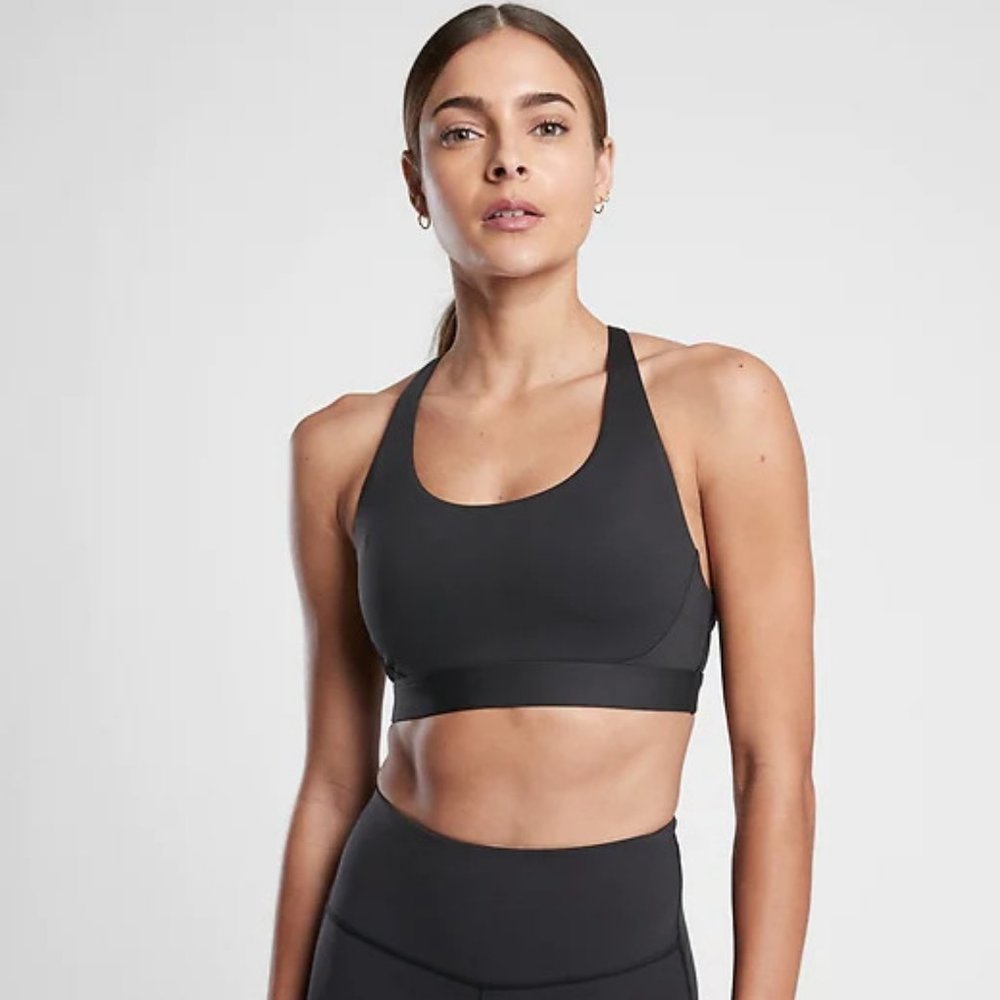 Athleta Ultimate Racer Bra A-C size XS Black *